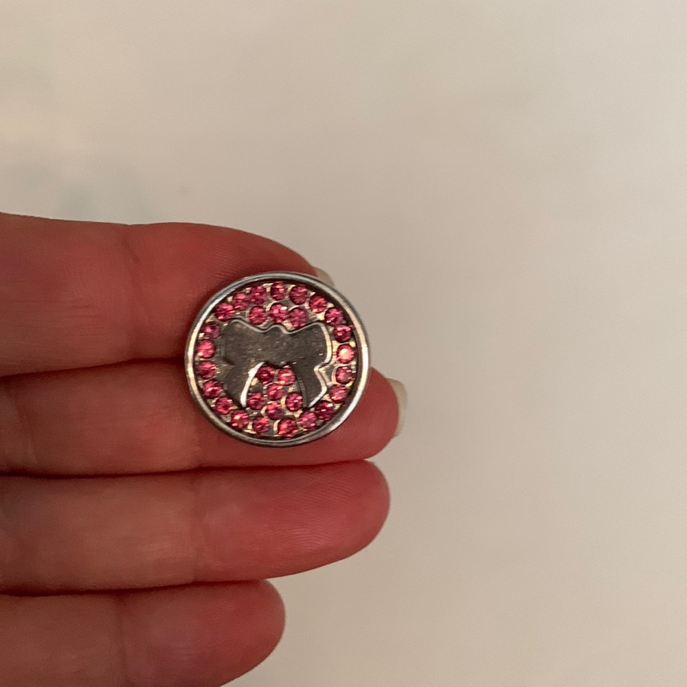 Snap jewelry charm pink jewels